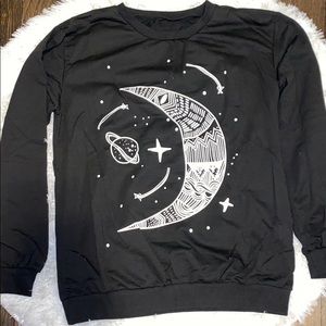 Crescent moon crew neck
